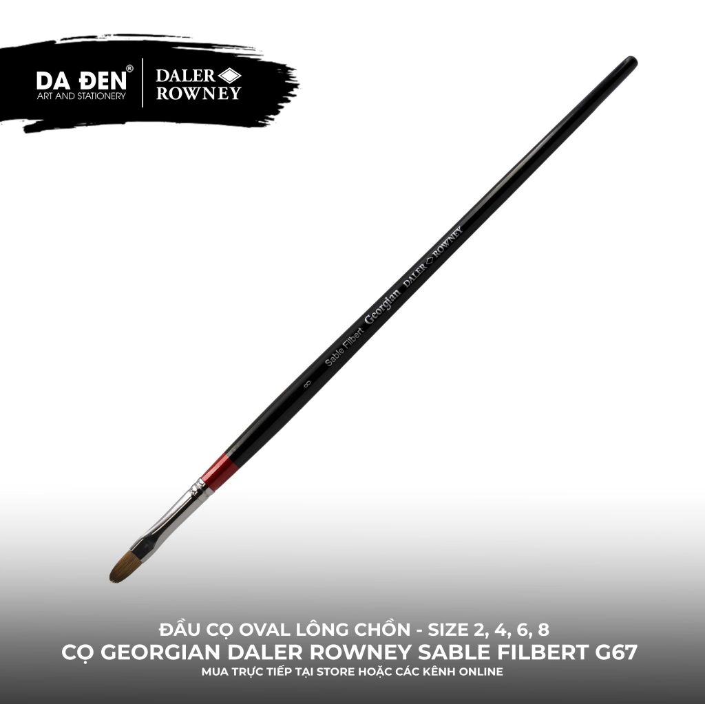 [DA ĐEN] Cọ Sơn Dầu Oval Lông Chồn Daler Rowney Georgian Sable Filber G67 Cao Cấp