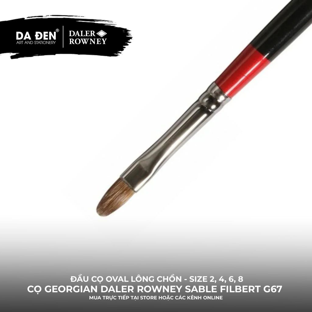 [DA ĐEN] Cọ Sơn Dầu Oval Lông Chồn Daler Rowney Georgian Sable Filber G67 Cao Cấp