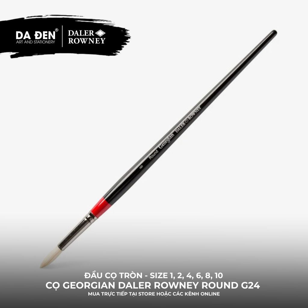 [DA ĐEN] Cọ Sơn Dầu Đầu Tròn Daler Rowney Georgian Round G24 Cao Cấp