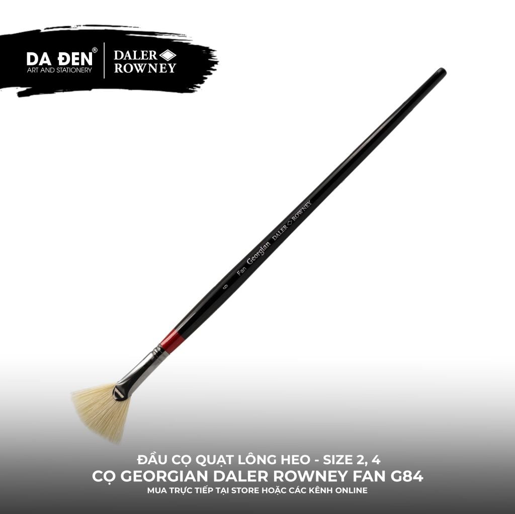 [DA ĐEN] Cọ Sơn Dầu Đầu Quạt Lông Heo Daler Rowney Georgian Fan G84 Cao Cấp