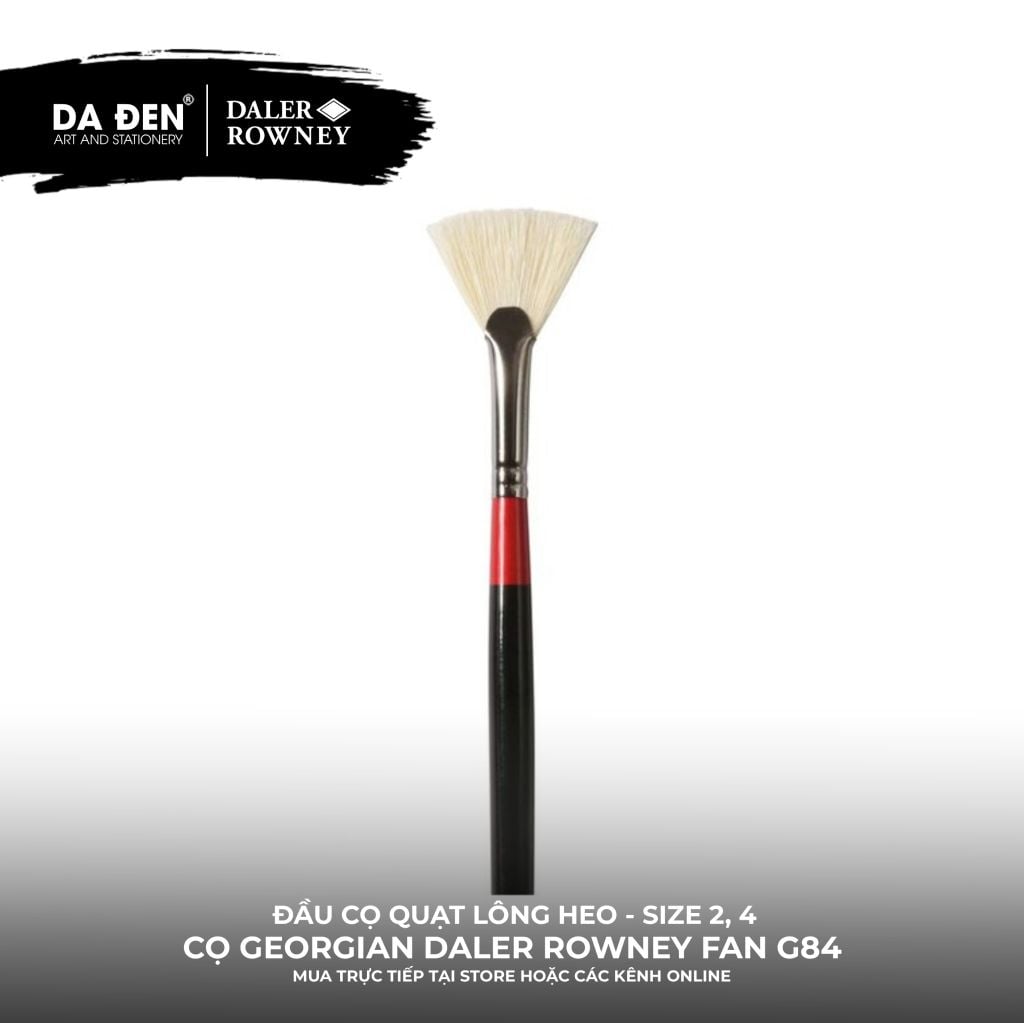 [DA ĐEN] Cọ Sơn Dầu Đầu Quạt Lông Heo Daler Rowney Georgian Fan G84 Cao Cấp