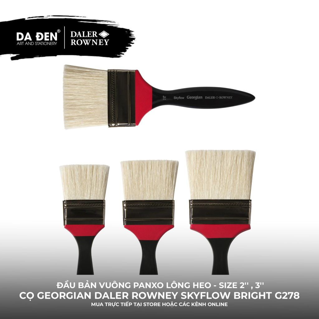 [DA ĐEN] Cọ Bản Panhxo Sơn Dầu Lông Heo Daler Rowney Skyflow Bright G278 Cao Cấp