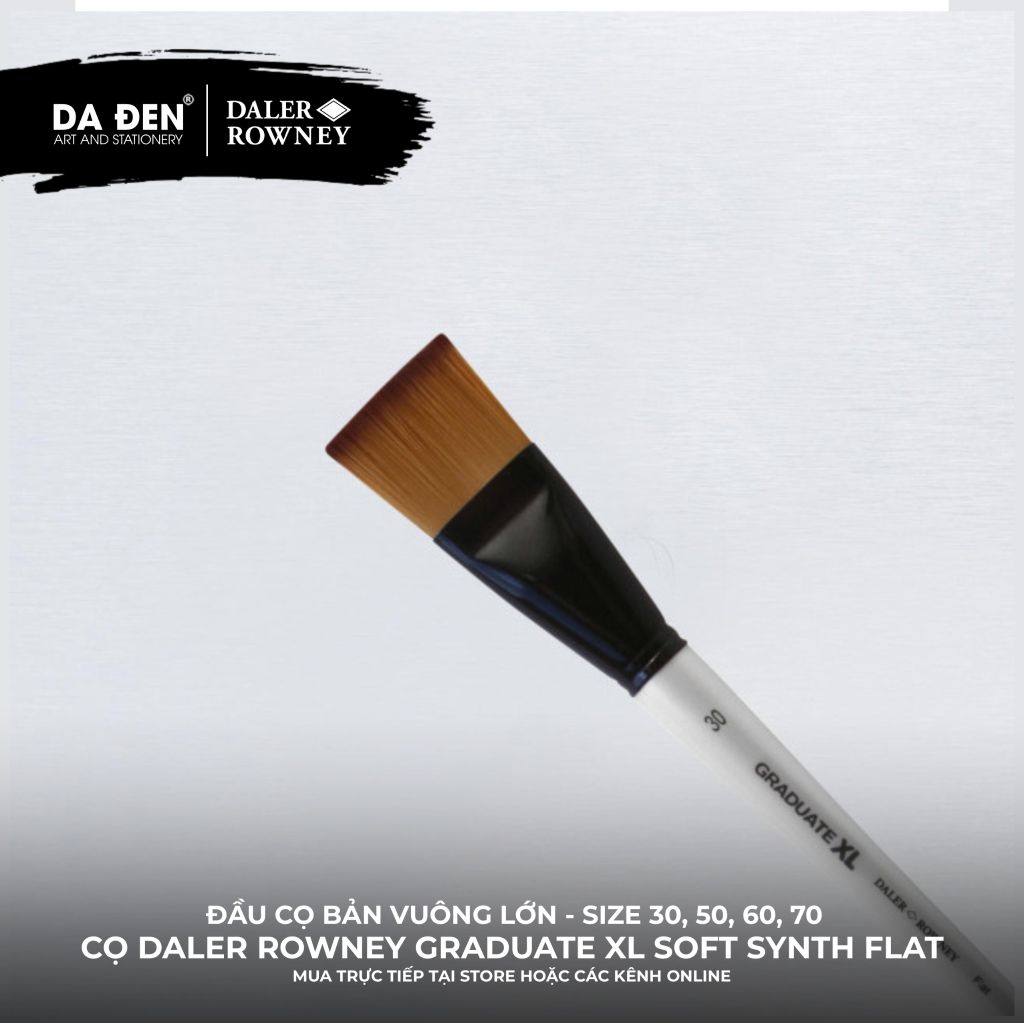 [DA ĐEN] Cọ Bản Vuông Daler Rowney Graduate XL Extra Large Soft Synthetic Flat Brush Cực Lớn