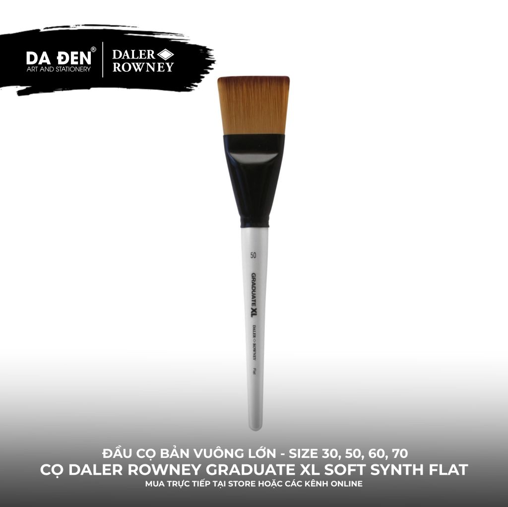 [DA ĐEN] Cọ Bản Vuông Daler Rowney Graduate XL Extra Large Soft Synthetic Flat Brush Cực Lớn