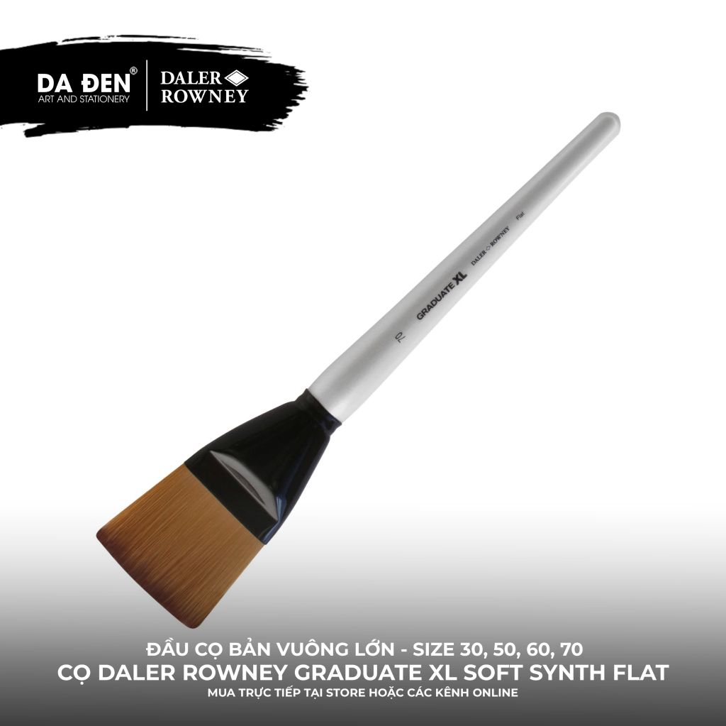 [DA ĐEN] Cọ Bản Vuông Daler Rowney Graduate XL Extra Large Soft Synthetic Flat Brush Cực Lớn