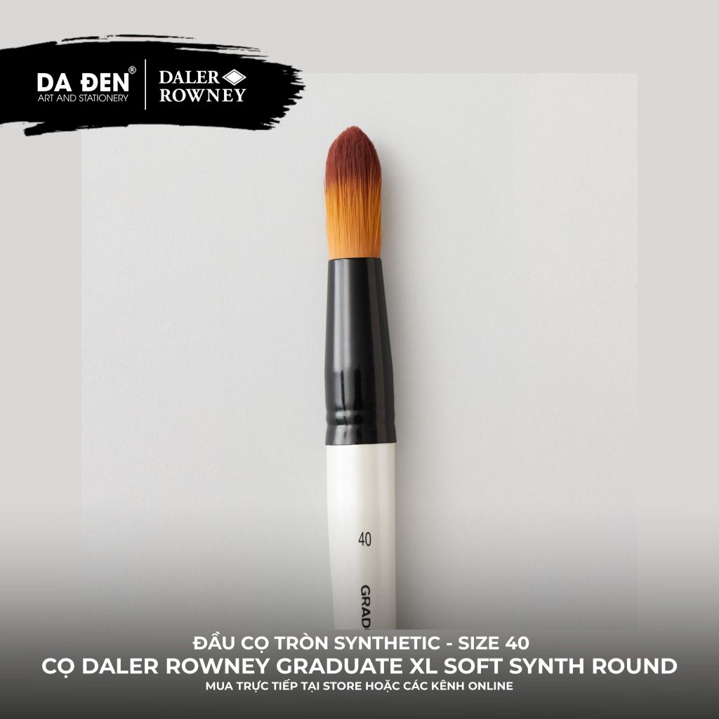[DA ĐEN] Cọ Tròn Daler Rowney Graduate XL Brush Soft Synthetic Round - Size 40 Cực Lớn