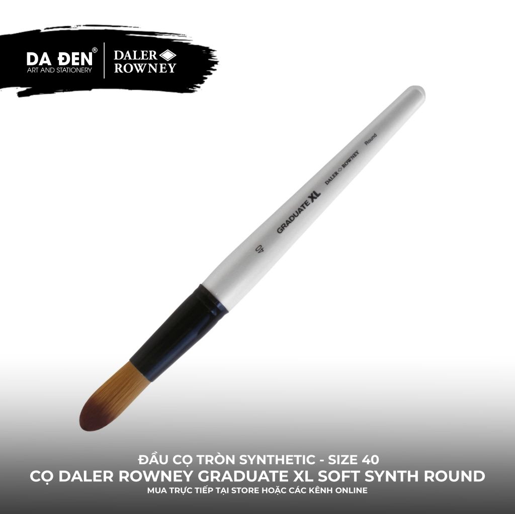 [DA ĐEN] Cọ Tròn Daler Rowney Graduate XL Brush Soft Synthetic Round - Size 40 Cực Lớn