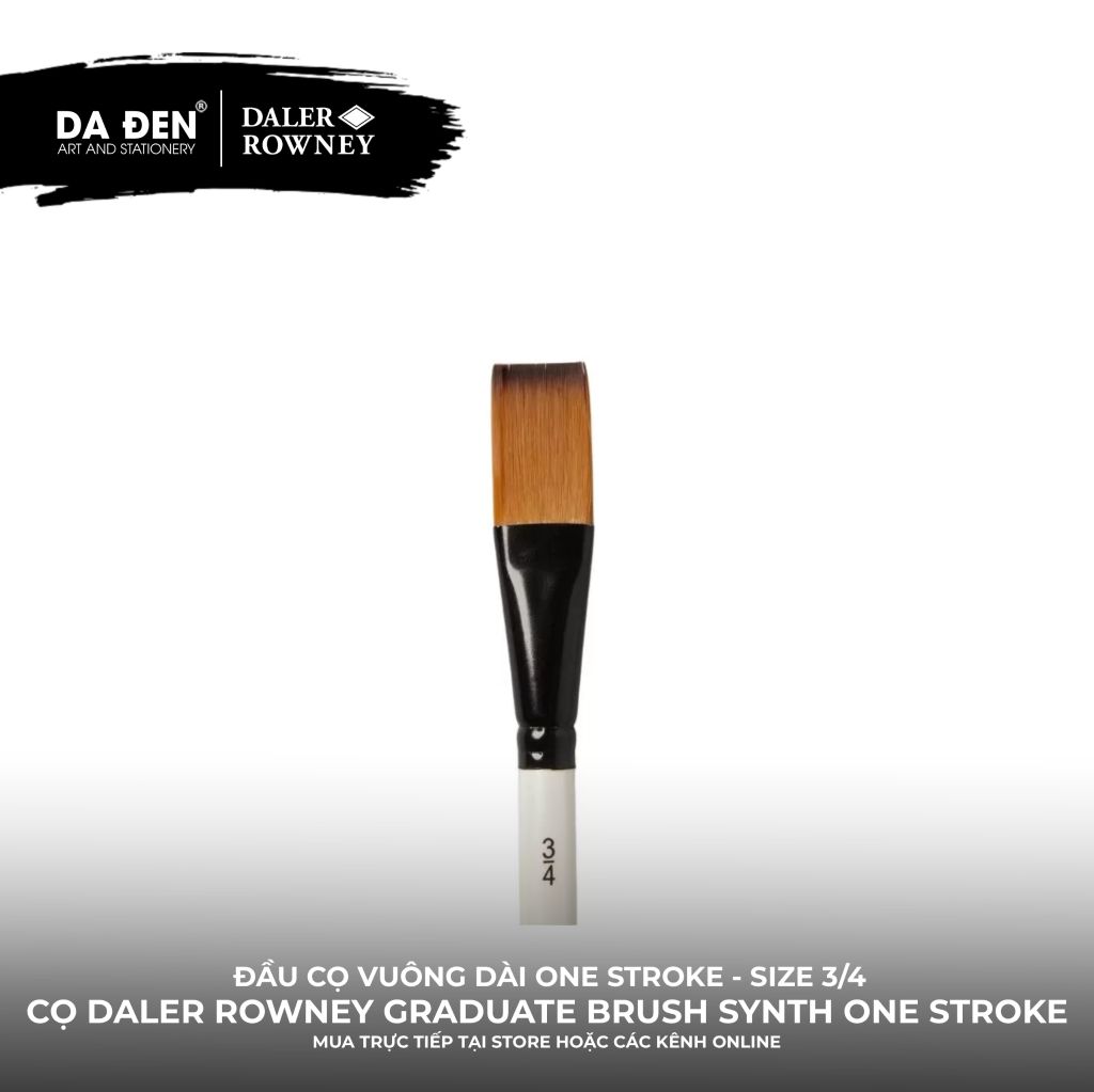 [DA ĐEN] Cọ Đầu Vuông Dài Daler Rowney Graduate Synthetic One Stroke Brush 3/4