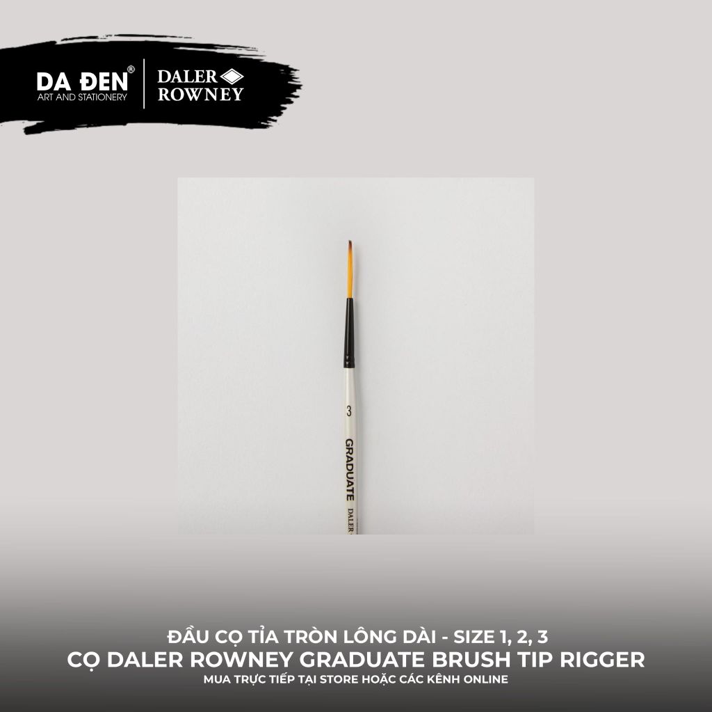 [DA ĐEN] Cọ Lông Dài Daler Rowney Graduate Synthetic Dark Tip Synthetic Rigger Brush