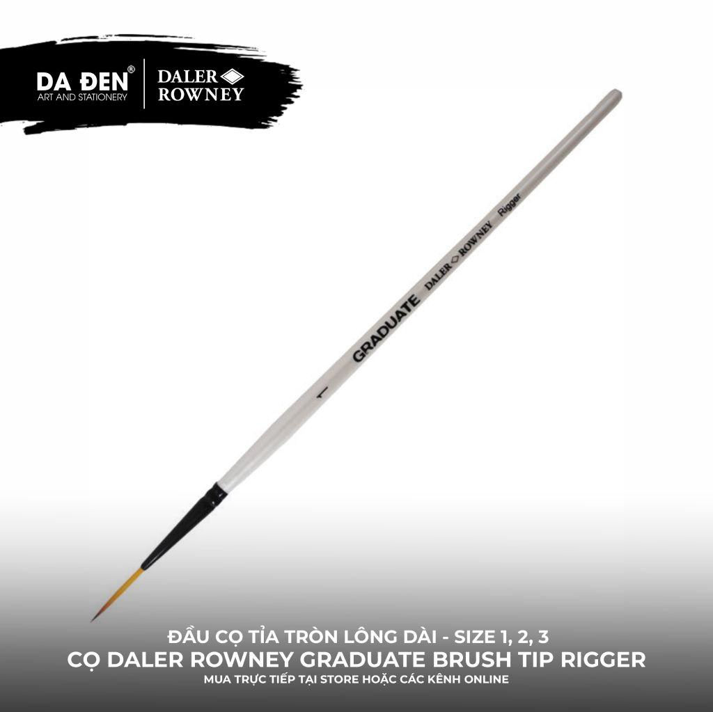 [DA ĐEN] Cọ Lông Dài Daler Rowney Graduate Synthetic Dark Tip Synthetic Rigger Brush