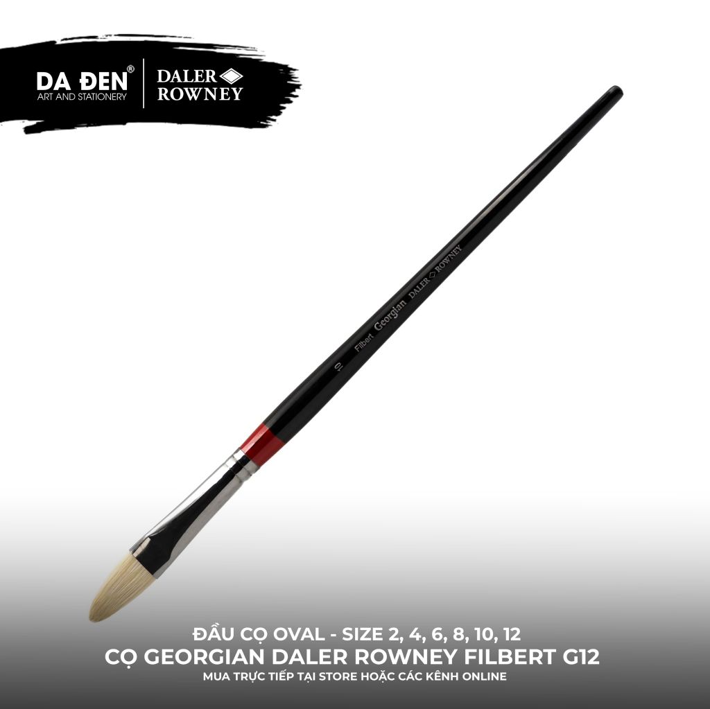 [ Mới ] Cọ Oval Sơn Dầu Georgian Daler Rowney Filbert G12 Cao Cấp