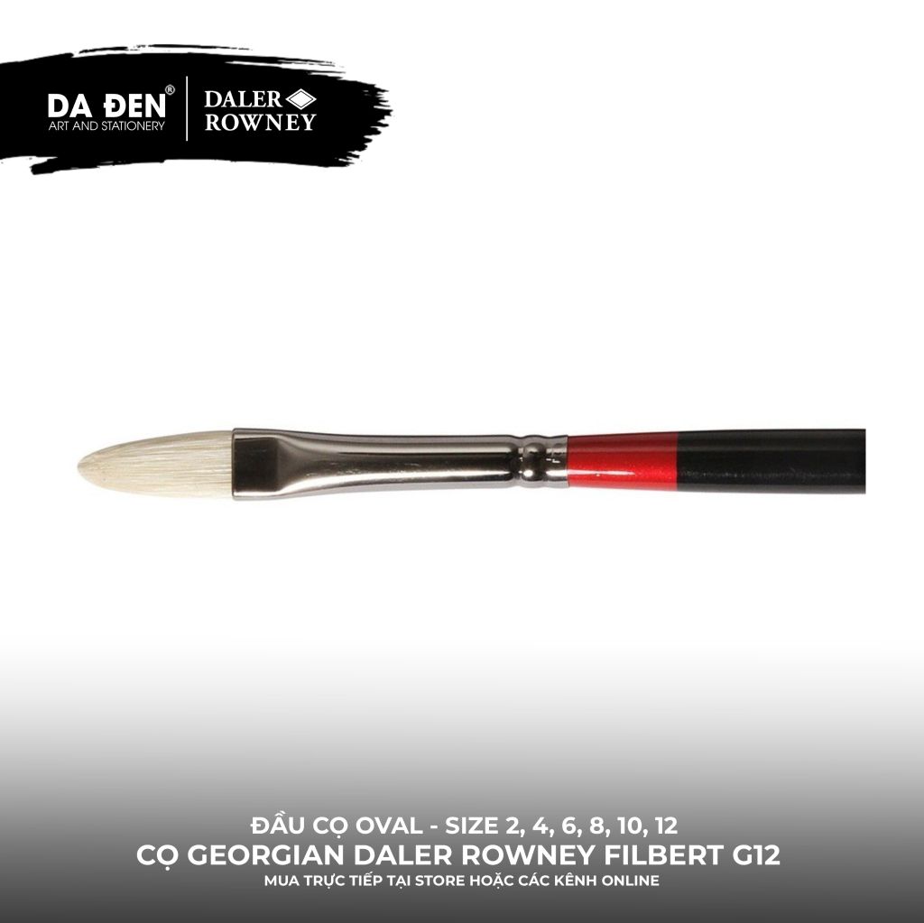 [ Mới ] Cọ Oval Sơn Dầu Georgian Daler Rowney Filbert G12 Cao Cấp