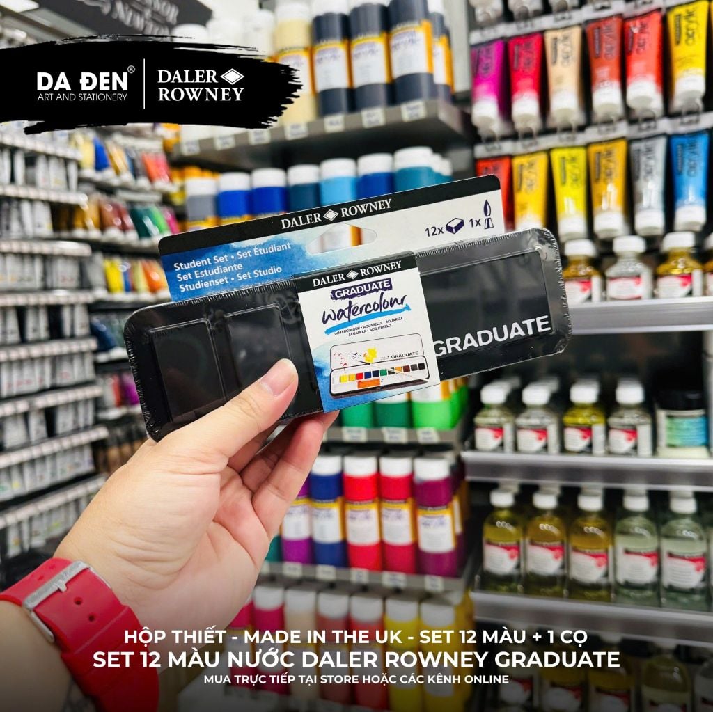 [DA ĐEN] Màu Nước Daler Rowney - Dòng Graduate - Bộ 12/24/36 Màu