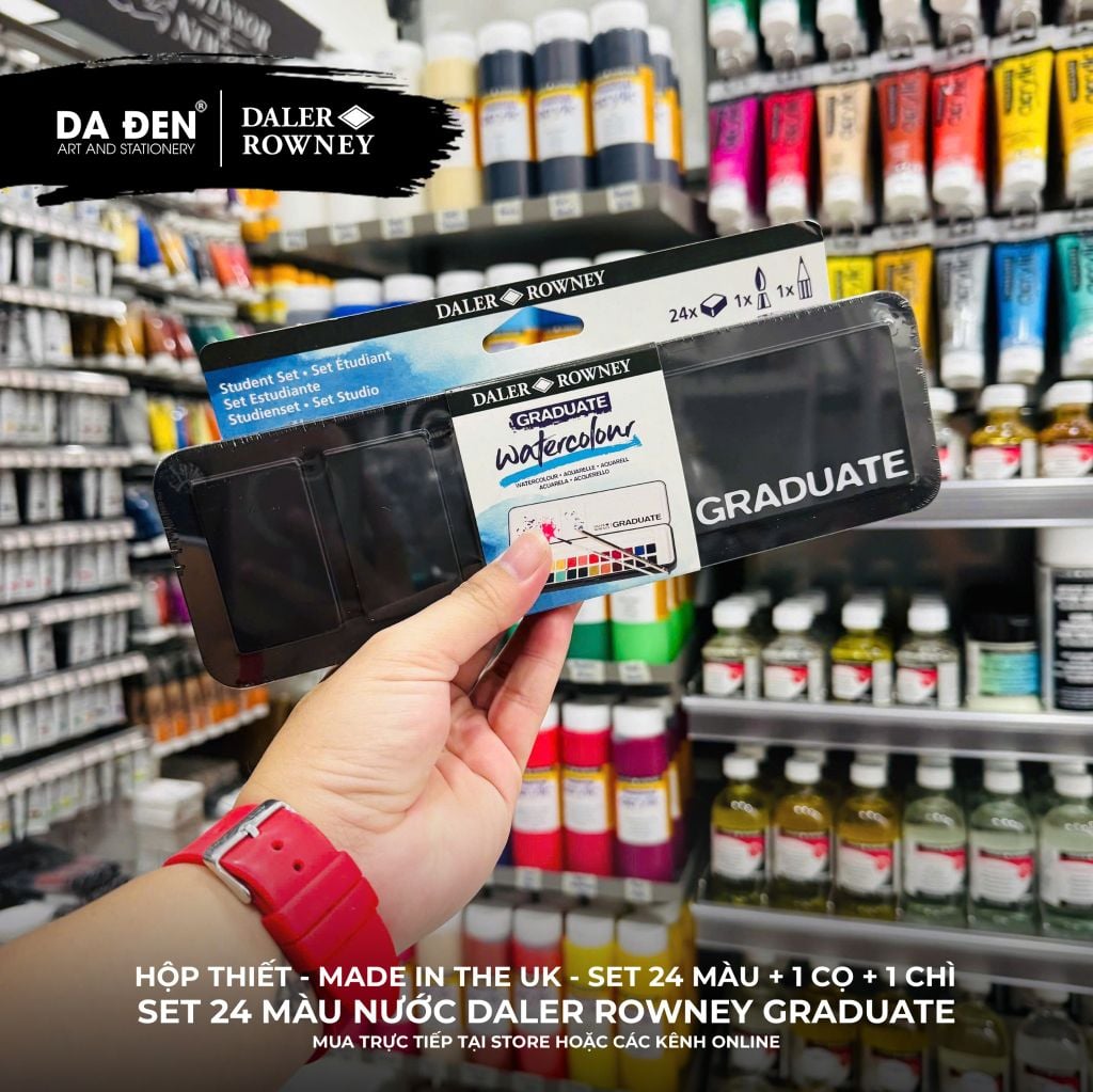 [DA ĐEN] Màu Nước Daler Rowney - Dòng Graduate - Bộ 12/24/36 Màu