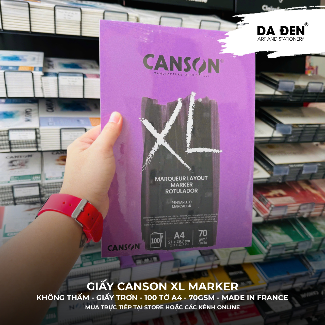 Sổ Vẽ Marker Canson XL® Marker 70gsm - 100 Tờ A4