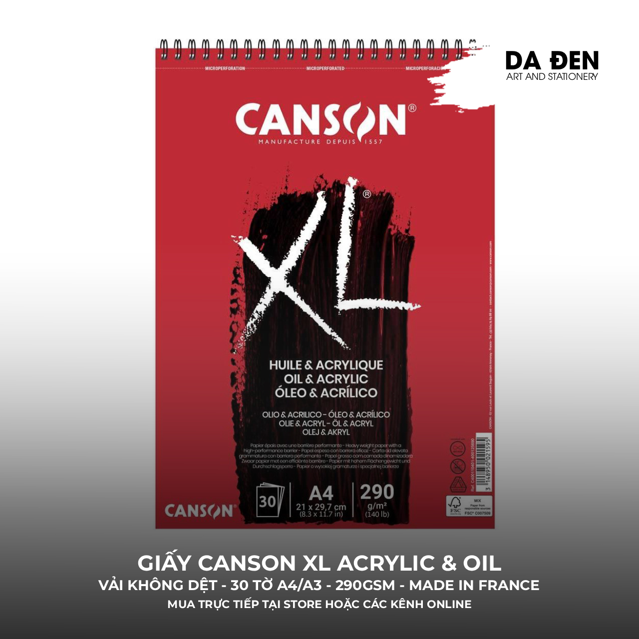 Sổ Vẽ Màu Sơn Dầu & Acrylic của Canson XL® Oil and Acrylic 290gsm