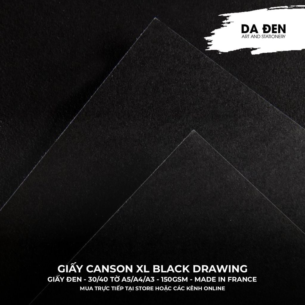 Sổ Vẽ Giấy Màu Đen Canson XL® Black 150gsm