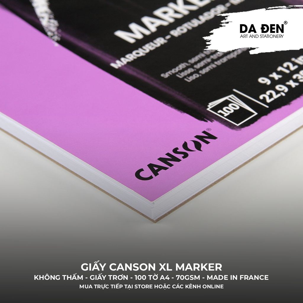 Sổ Vẽ Marker Canson XL® Marker 70gsm - 100 Tờ A4