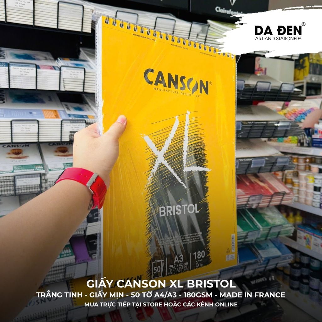 Sổ Vẽ Trơn Mịn Canson XL® Bristol 180gsm - Size A4 | A3