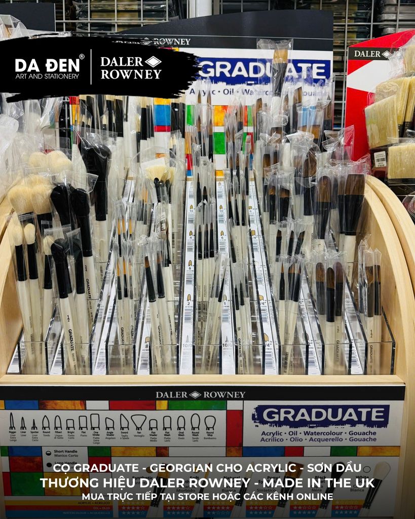 [DA ĐEN] Cọ Vuông Lông Ngắn Daler Rowney Graduate Synthetic Flat Shader Brush Size 8