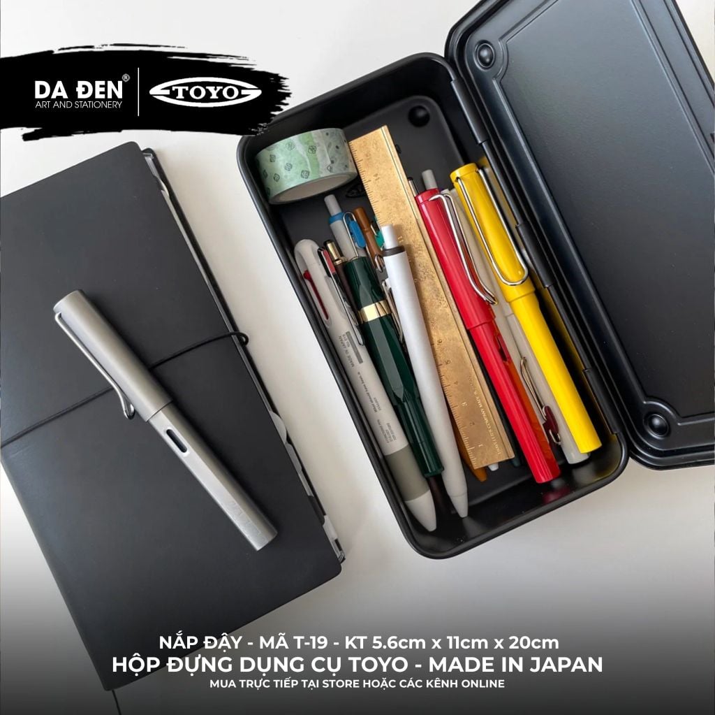 [DA ĐEN] Hộp Đựng Dụng Cụ Họa Cụ TOYO - Made in Japan