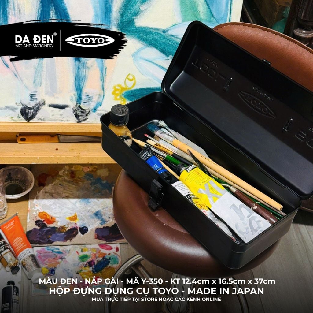 [DA ĐEN] Hộp Đựng Dụng Cụ Họa Cụ TOYO - Made in Japan