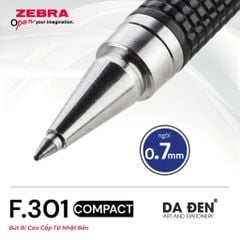 Bút Bi Cao Cấp Zebra F.301 Compact 0.7mm - Mực Xanh