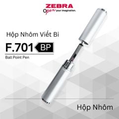 Bút Ký Bấm Zebra F701 Cao Cấp Mực Xanh Vỏ Thép (Kèm Hộp Nhôm)