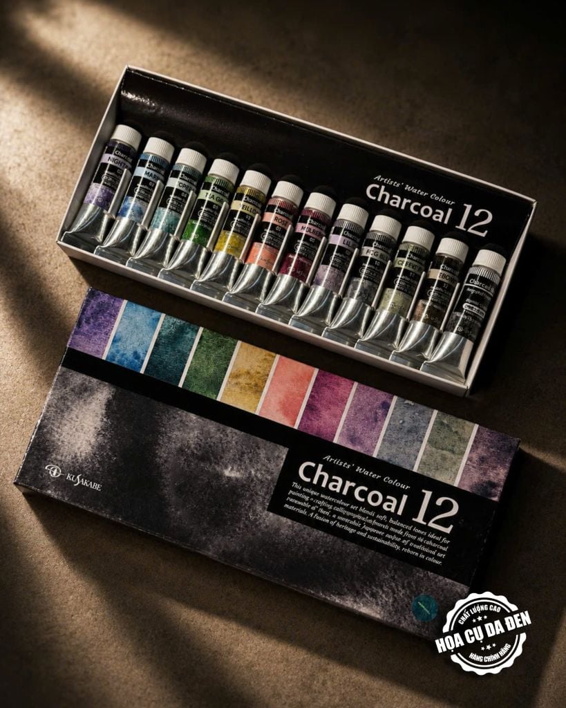 Bộ 6 | 12 Màu Nước Charcoal Kusakabe Hạng Họa sĩ Tuýp 10ml