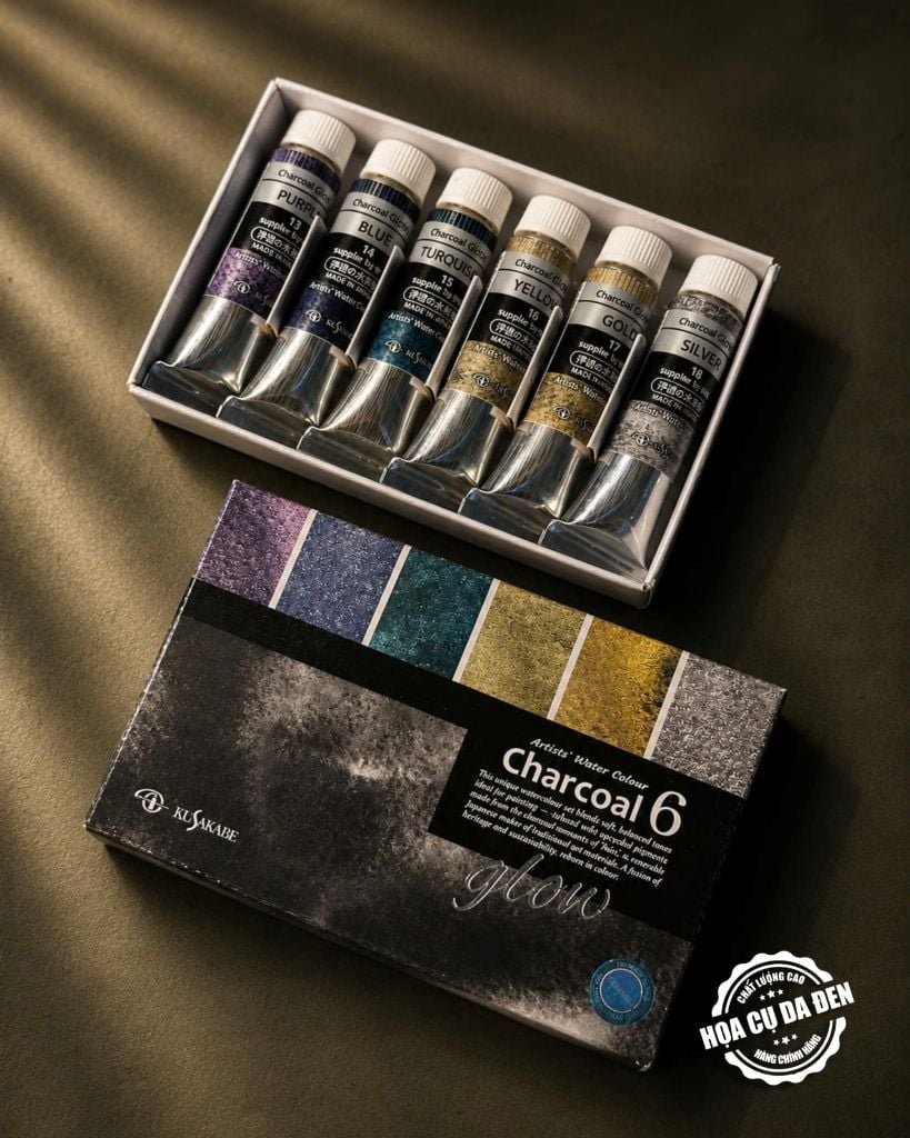 Bộ 6 | 12 Màu Nước Charcoal Kusakabe Hạng Họa sĩ Tuýp 10ml