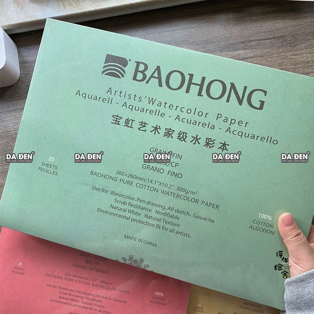 Sổ Vẽ Cao Cấp Baohong Artist's 300gsm 100% Cotton (Cold Press)