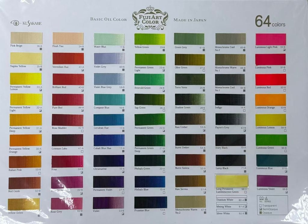 [DA ĐEN] Sơn Dầu Cao Cấp Fuji Art Color của Kusakabe dung tích 40ml