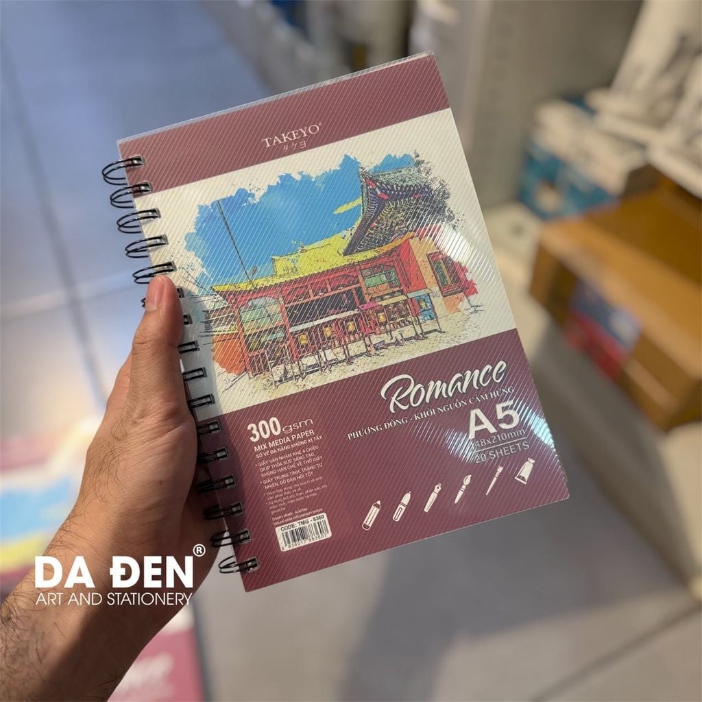 Sổ Vẽ Màu Nước Lò Xo Takeyo Romance 300gsm