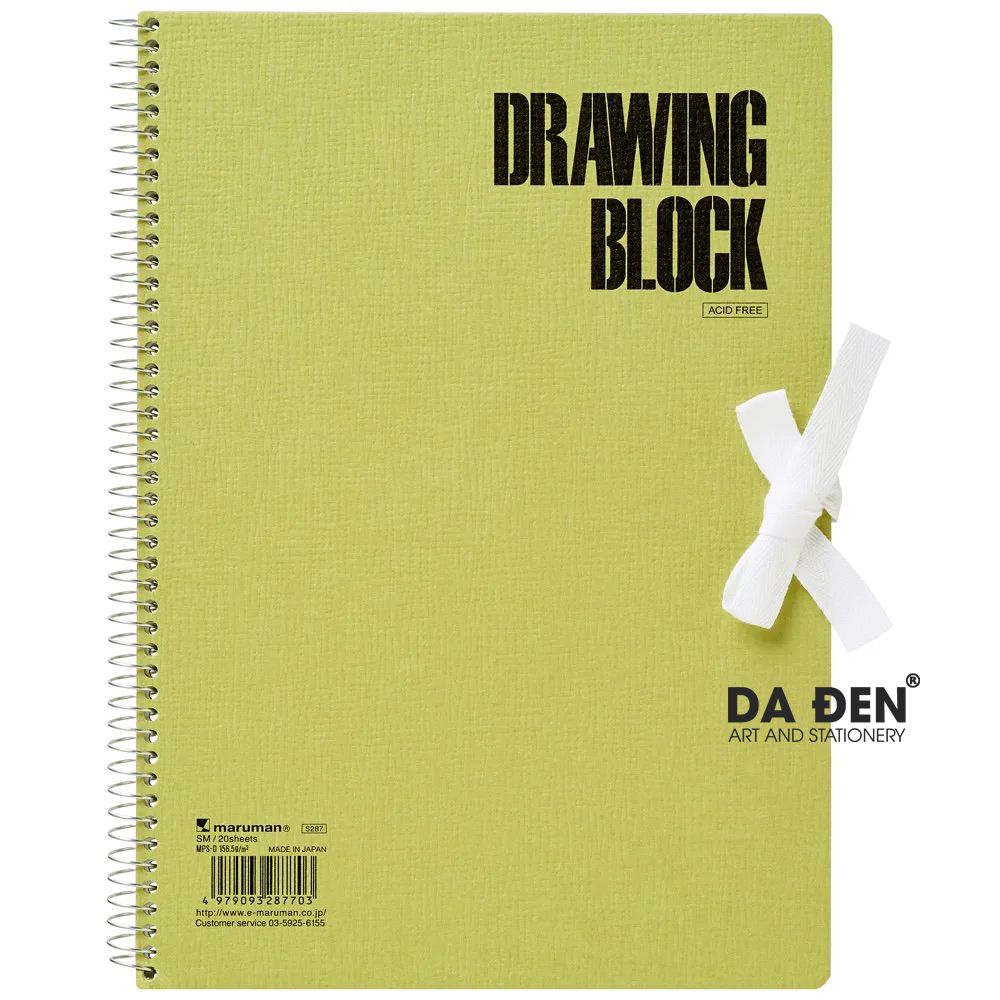 Sổ Vẽ Màu Nước Maruman Drawing Block 242gsm (Olive Series 20 Tờ)