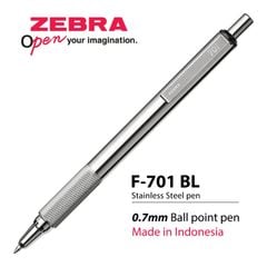 Bút Ký Bấm Zebra F701 Cao Cấp Mực Xanh Vỏ Thép (Kèm Hộp Nhôm)