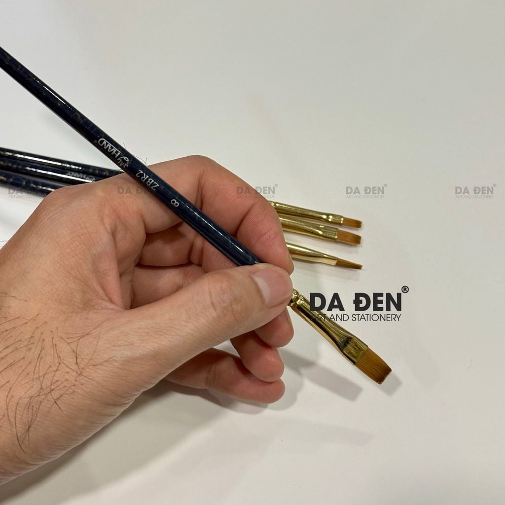 Cọ Vẽ Hand Đầu Vuông Thân Xanh ZBR2