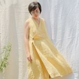  Đầm vạt xéo | Pastel yellow Wrap dress | MADE TO ORDER 