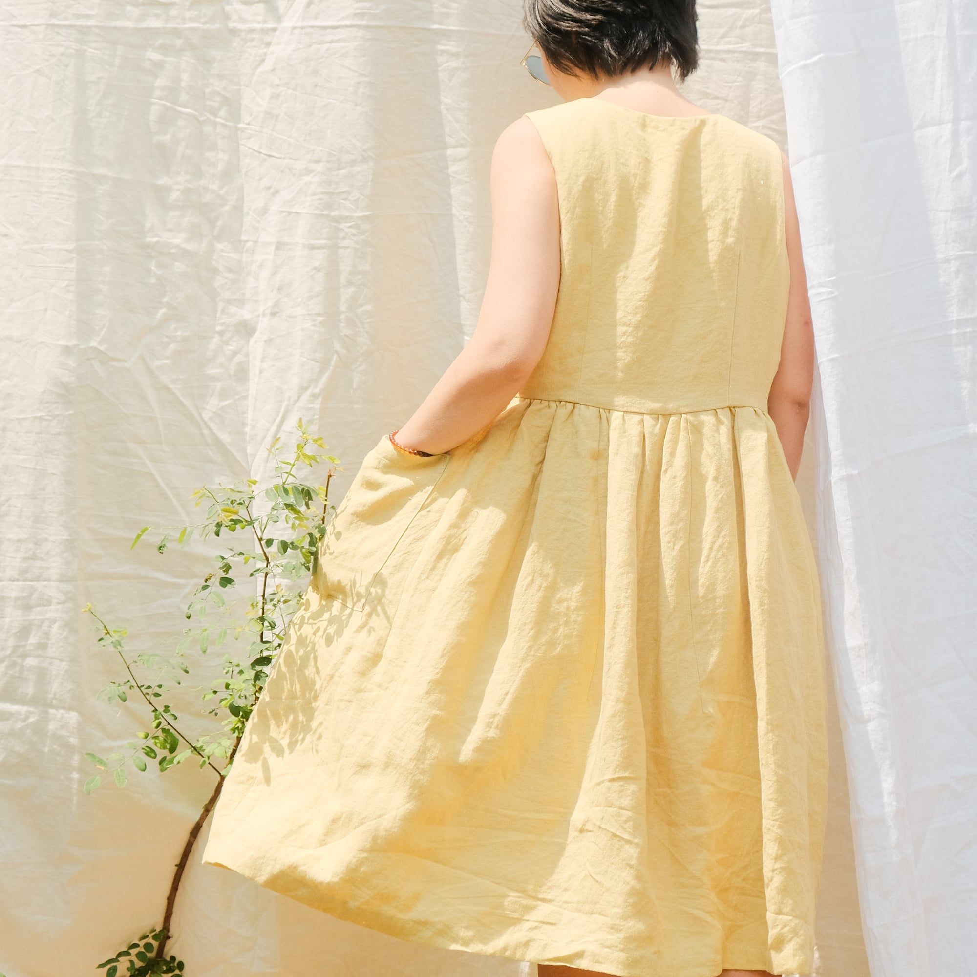  Đầm vạt xéo | Pastel yellow Wrap dress | MADE TO ORDER 