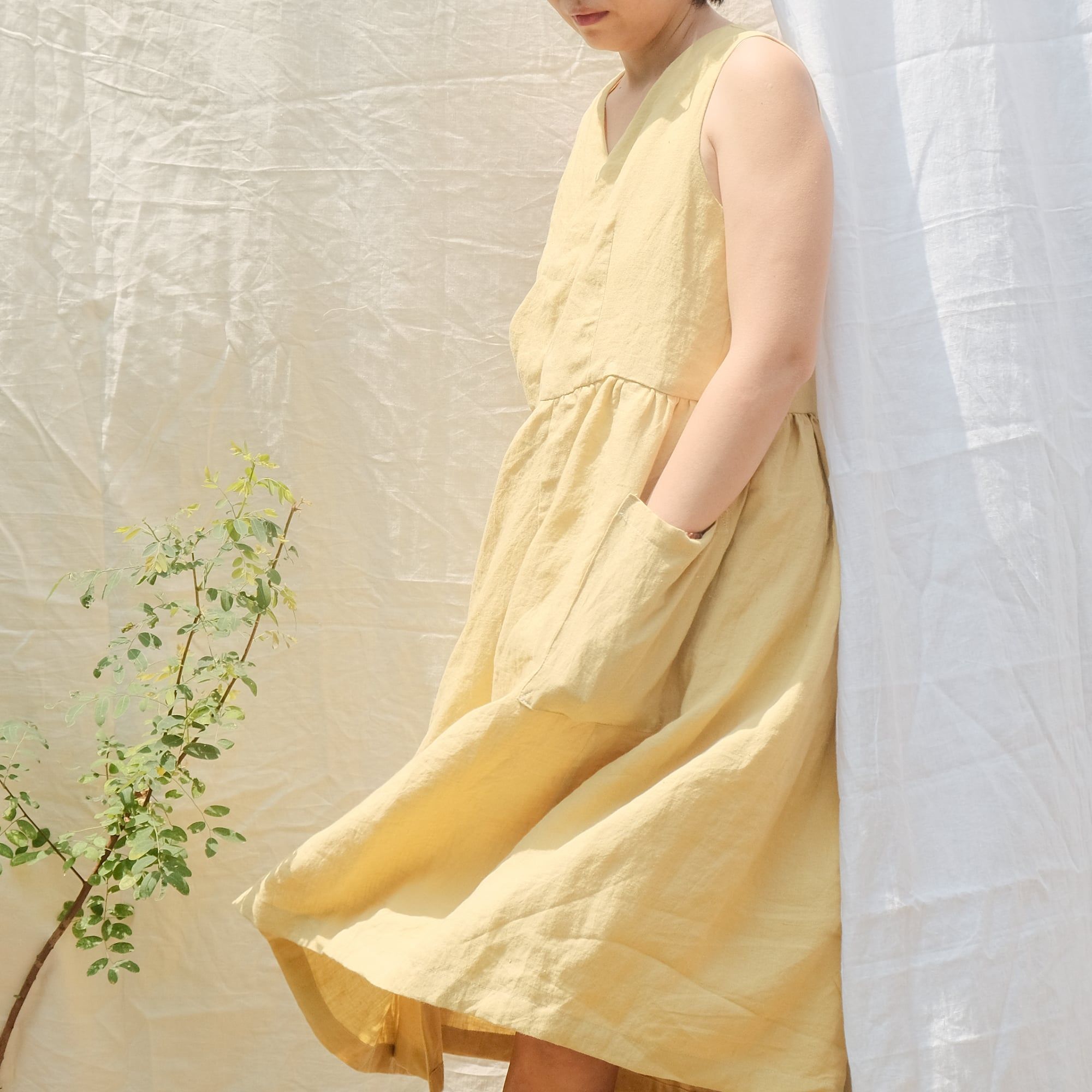  Đầm vạt xéo | Pastel yellow Wrap dress | MADE TO ORDER 