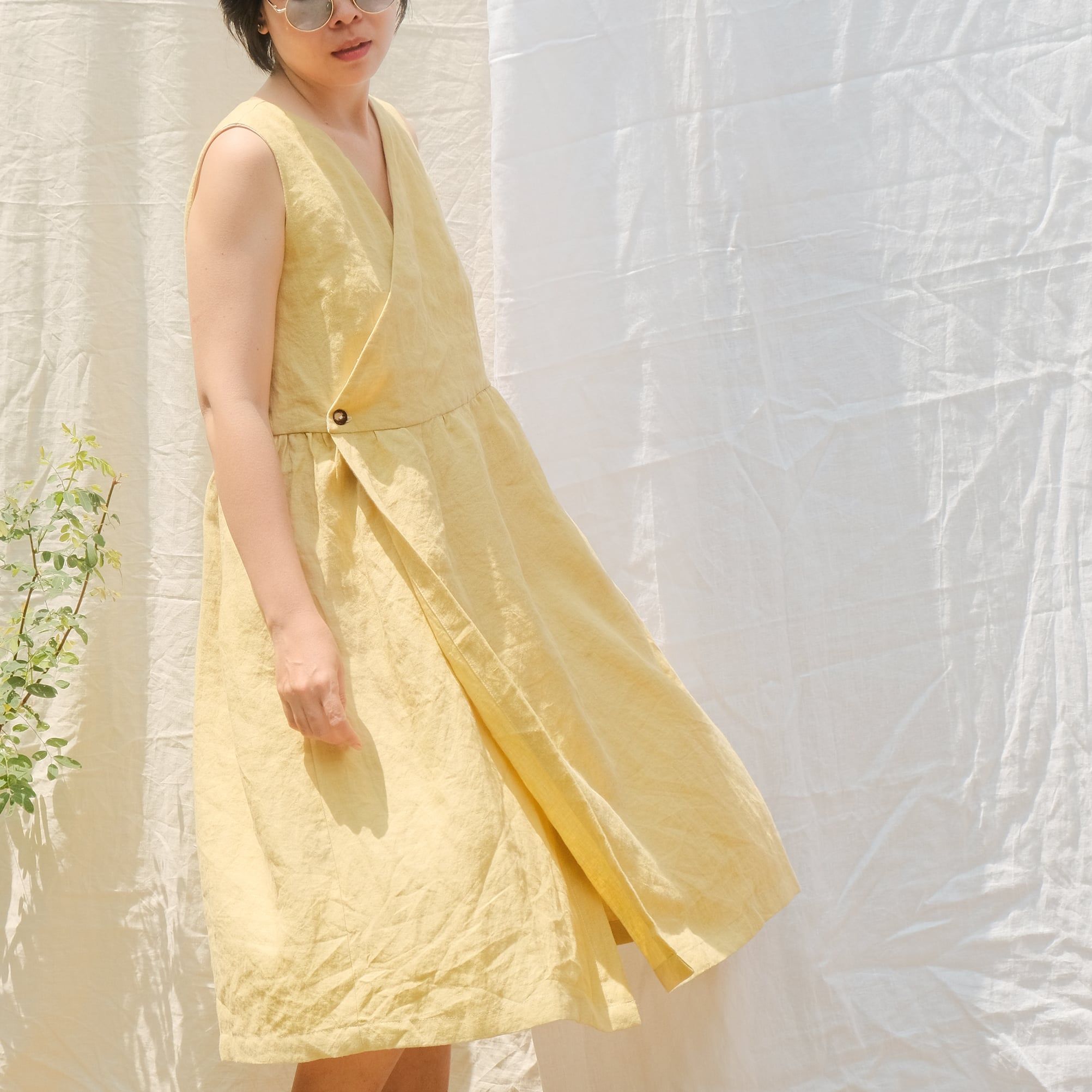  Đầm vạt xéo | Pastel yellow Wrap dress | MADE TO ORDER 