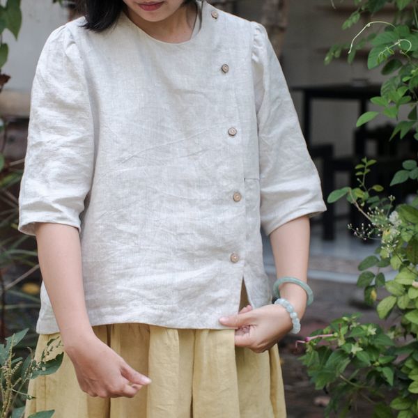  Áo y tá cài nút lệch | Basic color Nurse blouse | CHOI SEWING | PRE-ORDER 