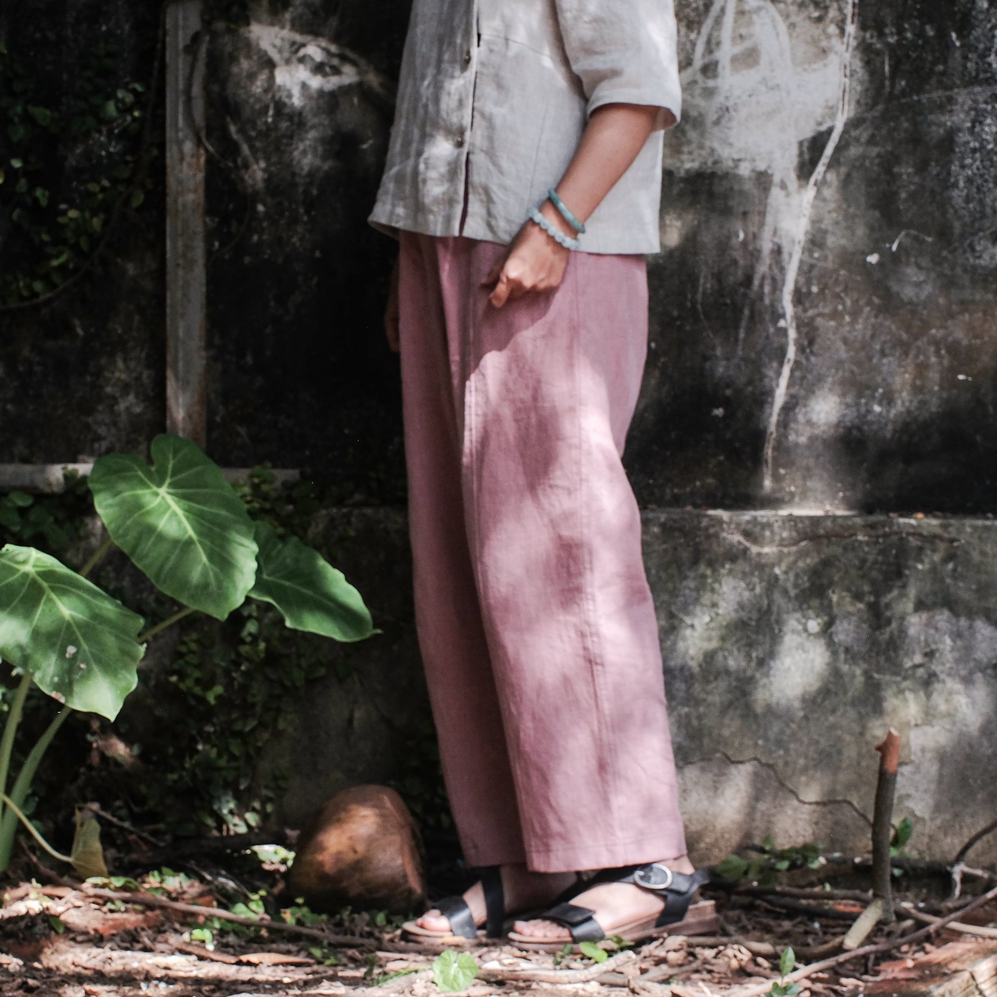  Quần vải gai Mauve | Stonewashed Ramie pants | WOMEN CLOTHING 