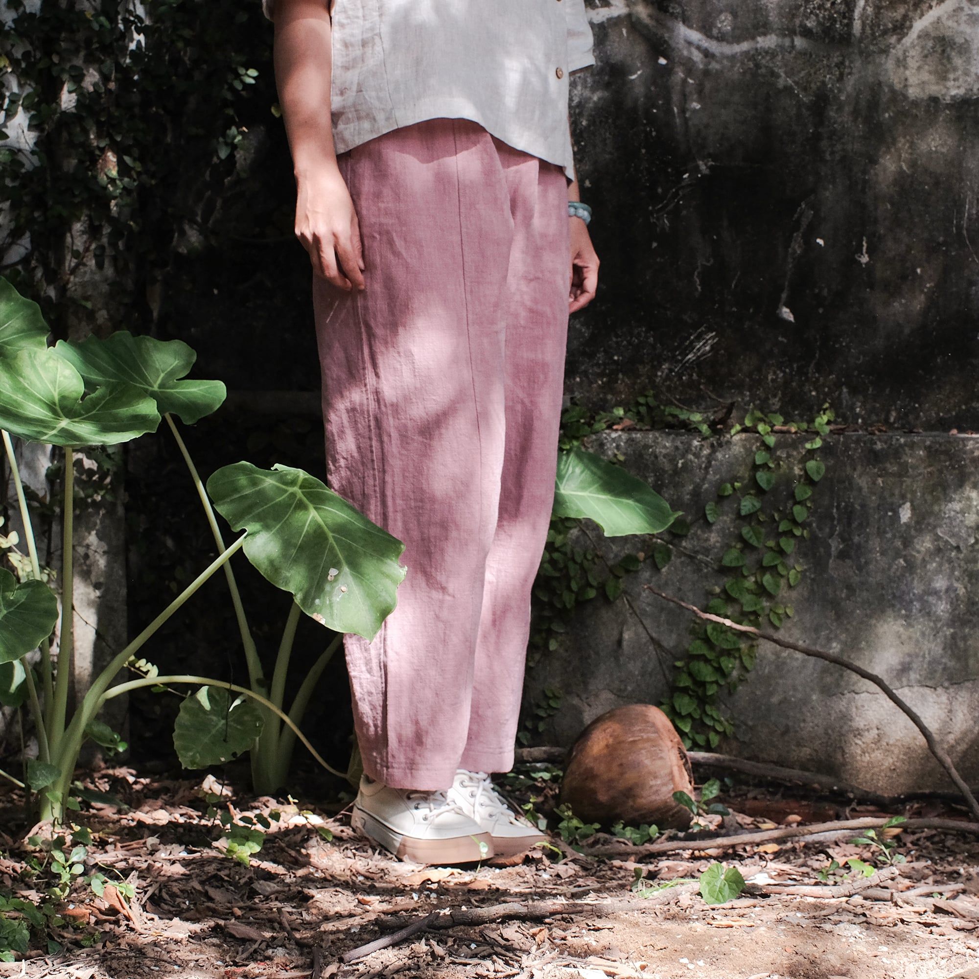  Quần vải gai Mauve | Stonewashed Ramie pants | WOMEN CLOTHING 