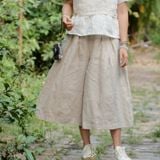  Quần váy | Sand grey European linen Culottes | CHOI SEWING 