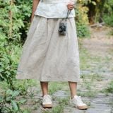  Quần váy | Sand grey European linen Culottes | CHOI SEWING 