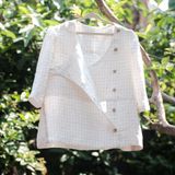  Áo y tá cài nút lệch | Caro Nurse blouse | CHOI SEWING | PRE-ORDER 
