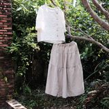  Váy xòe 3 tầng | Sand grey Ruffled Skirt | WOMEN CLOTHING 