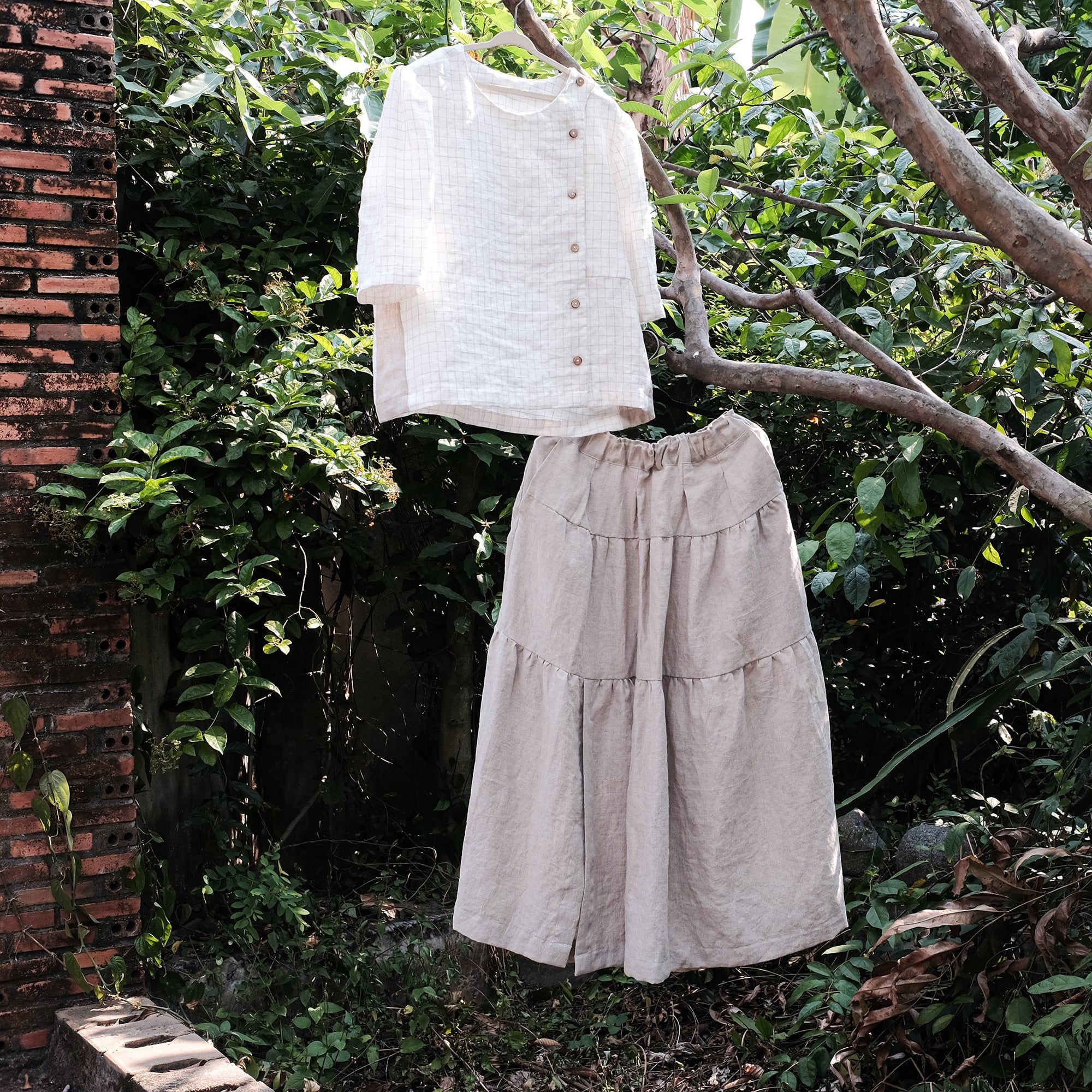  Áo y tá cài nút lệch | Caro Nurse blouse | CHOI SEWING | PRE-ORDER 