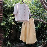  Quần váy | Pastel yellow European linen Culottes | CHOI SEWING 