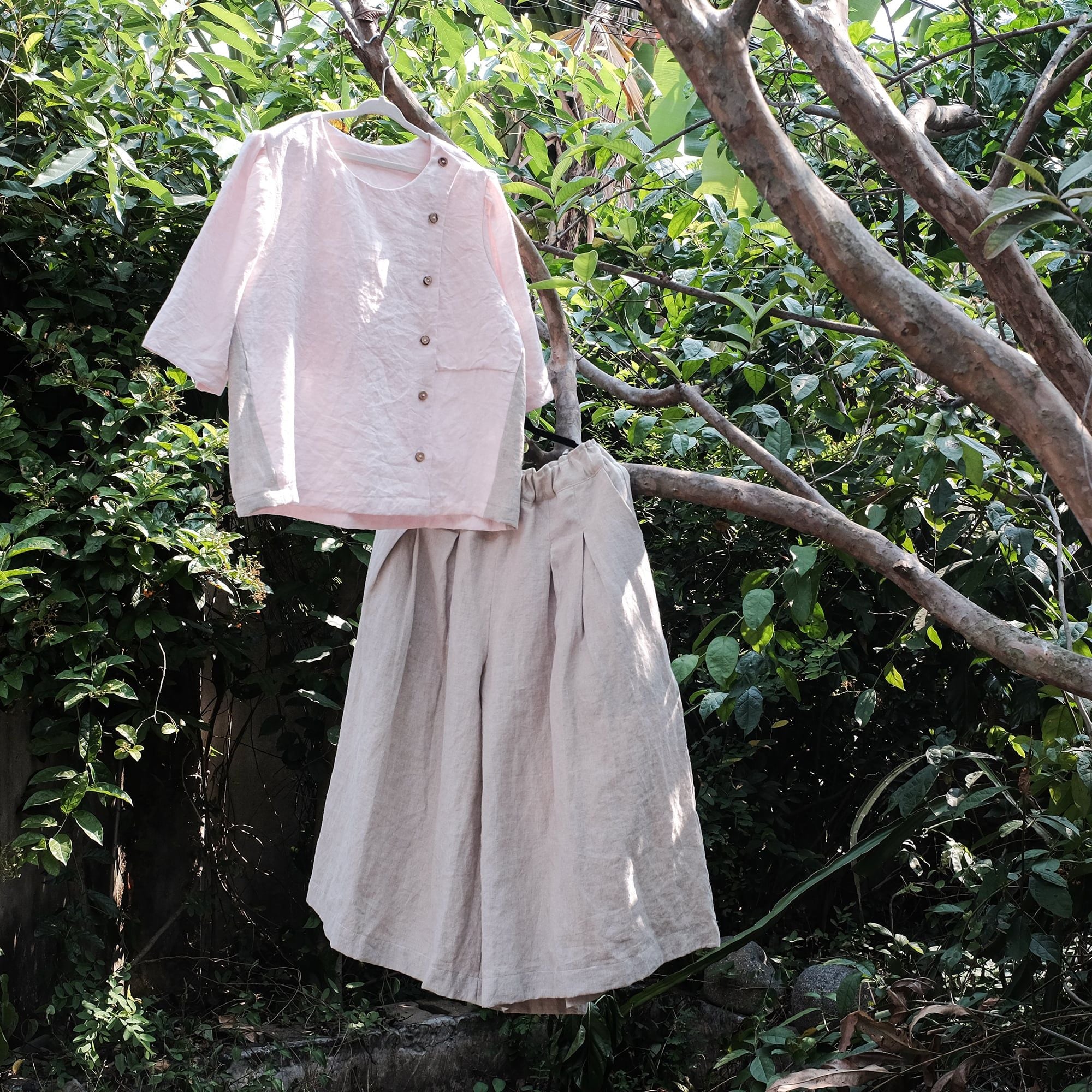  Áo y tá cài nút lệch | Pastel Pink Nurse blouse | CHOI SEWING | PRE-ORDER 